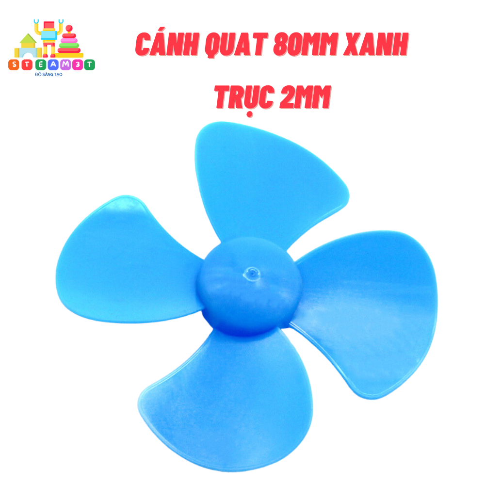 Cánh quạt nhựa mini 4 cánh 6cm 8cm 9cm 80mm trục 2mm