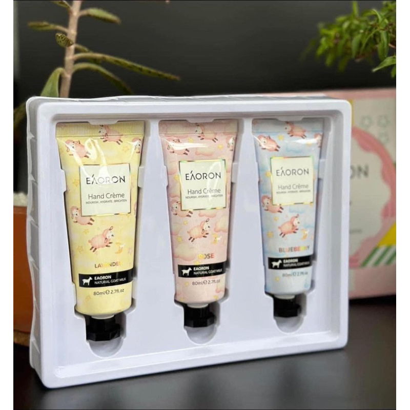 Set 3 chai Kem dưỡng tay Eaoron, dưỡng mềm và sáng da mịn màng căng bóng 80ml/tuýp