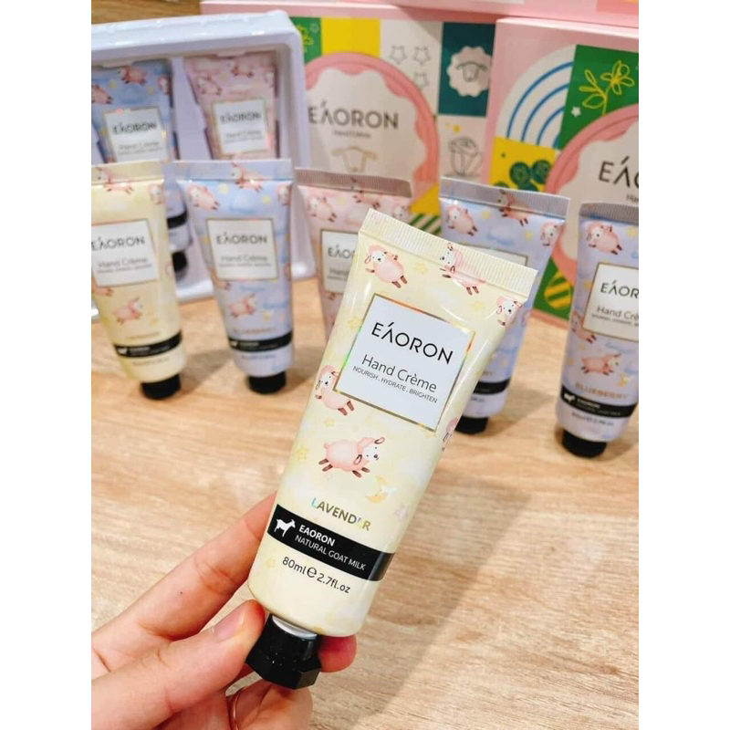 Set 3 chai Kem dưỡng tay Eaoron, dưỡng mềm và sáng da mịn màng căng bóng 80ml/tuýp