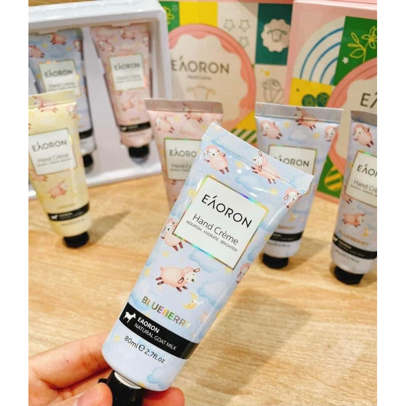 Set 3 chai Kem dưỡng tay Eaoron, dưỡng mềm và sáng da mịn màng căng bóng 80ml/tuýp