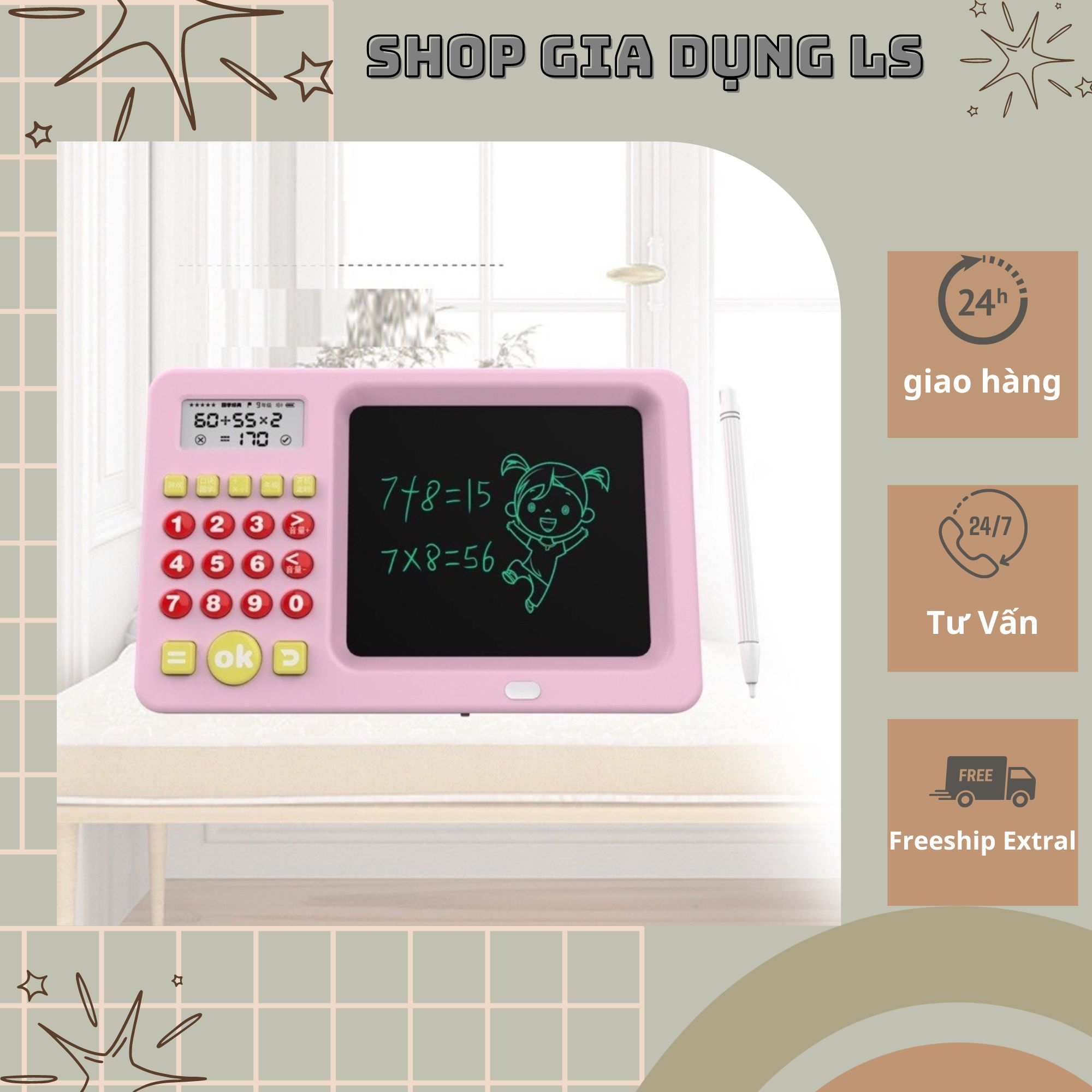Máy Tính Bảng LCD🍀Máy Tính Nhẩm Luyện Tập Toán Thông Minh Cho Bé