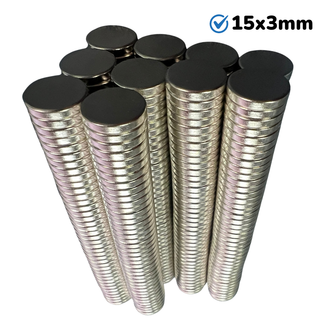 Nam châm tròn kích thước 15x3mm, nam châm lực hút siêu mạnh lực từ N35