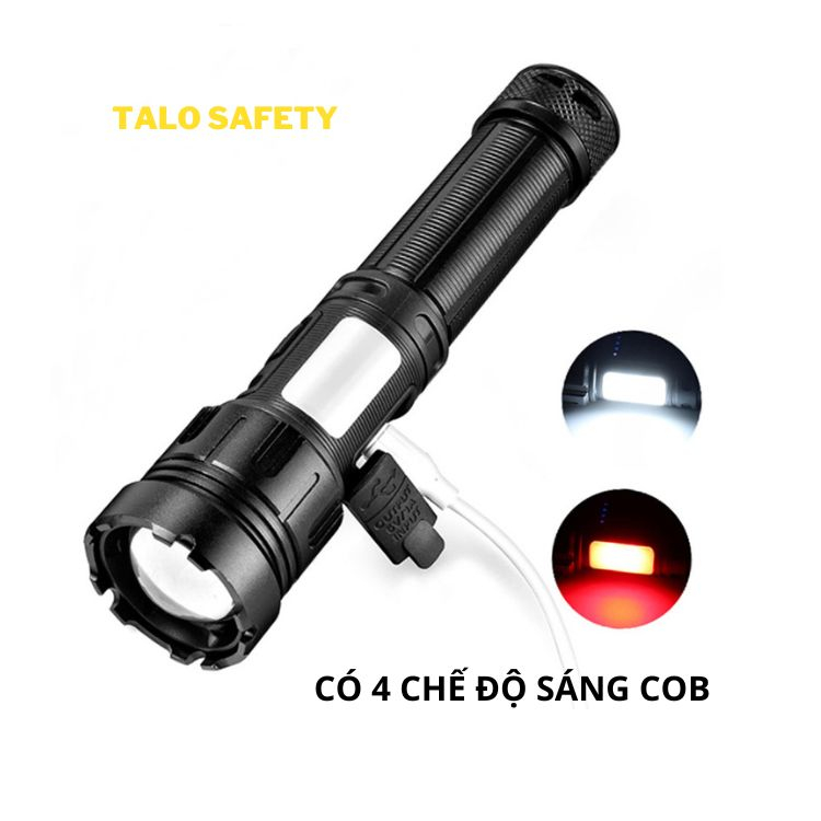 Đèn pin siêu sáng chip led laser tâm tròn cho ánh sáng gom, sử dụng pin 18650, MÃ 13