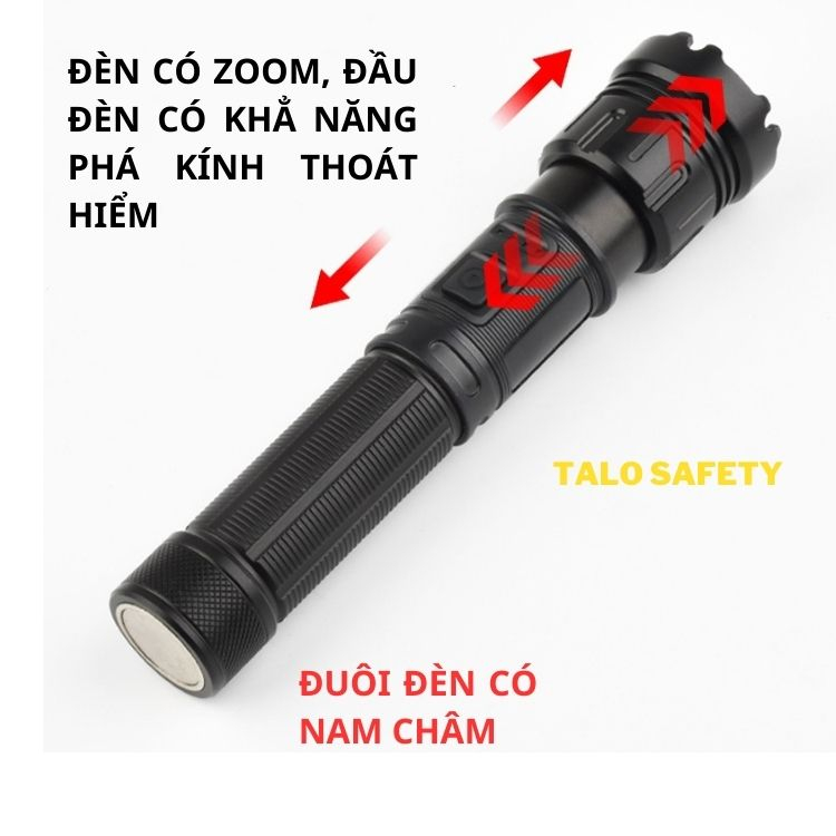 Đèn pin siêu sáng chip led laser tâm tròn cho ánh sáng gom, sử dụng pin 18650, MÃ 13