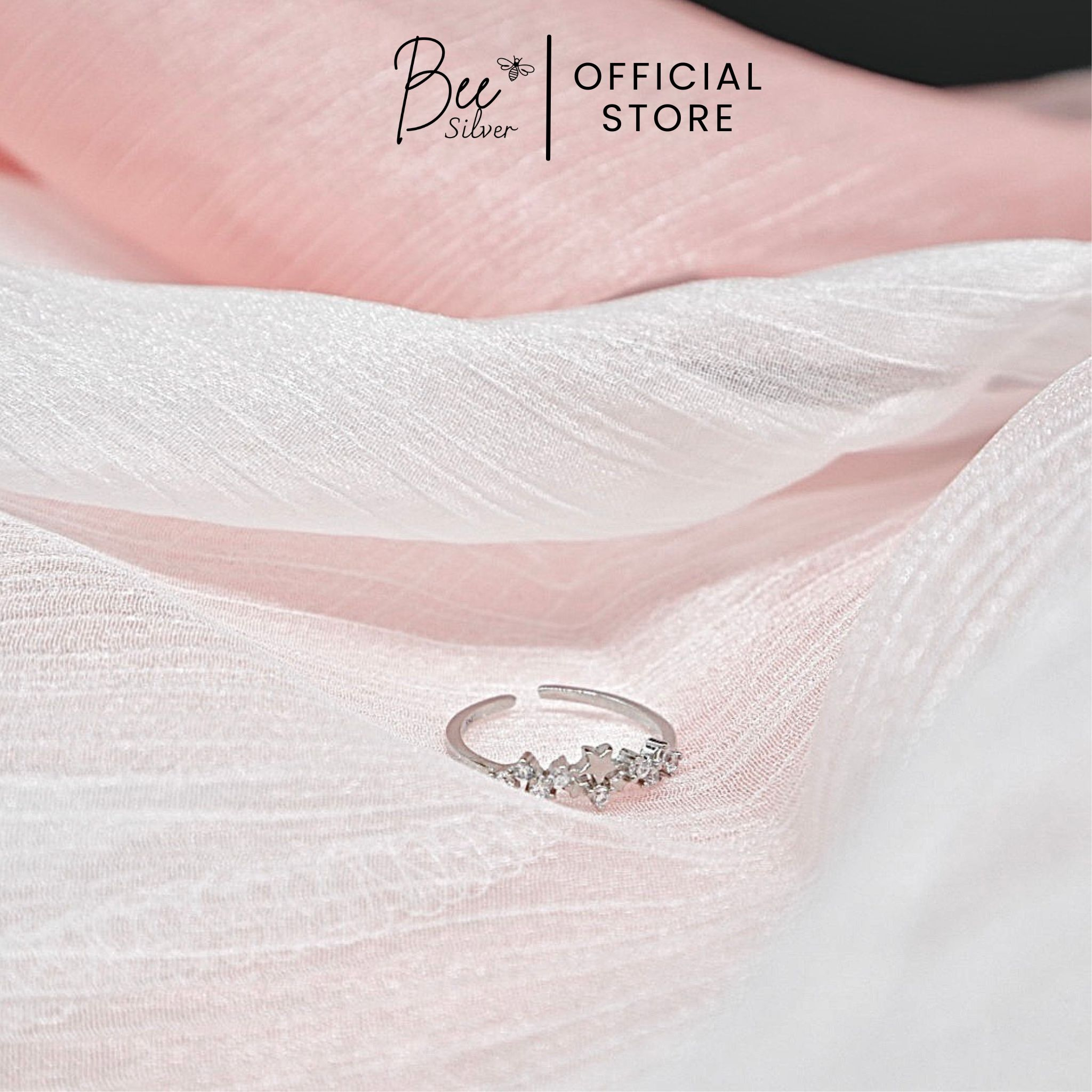 Nhẫn bạc nữ Bee Silver hình ngôi sao lấp lánh xinh xắn Stella Ring