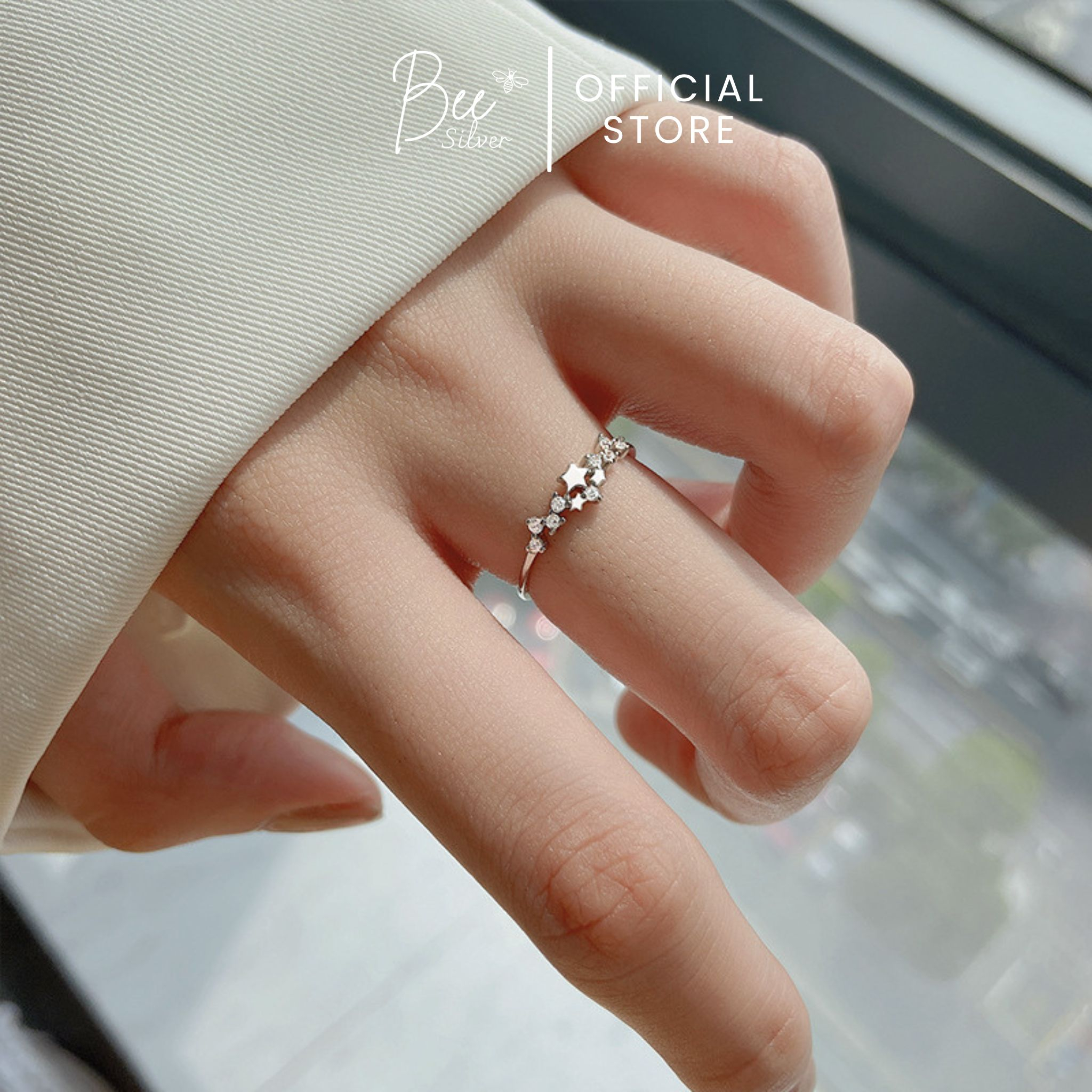 Nhẫn bạc nữ Bee Silver hình ngôi sao lấp lánh xinh xắn Stella Ring