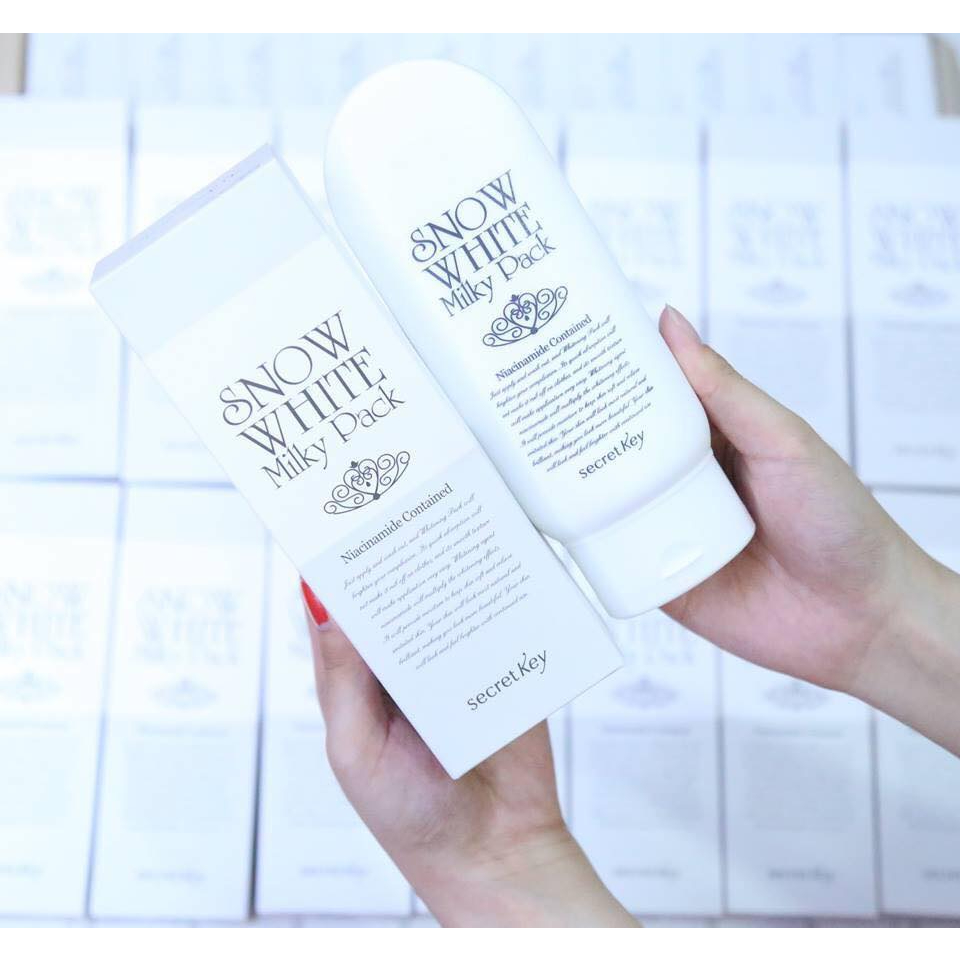 Kem dưỡng trắng da body Snow White Milky Pack kích trắng da body dưỡng ẩm mờ thâm sạm thoa lên da nâng tone