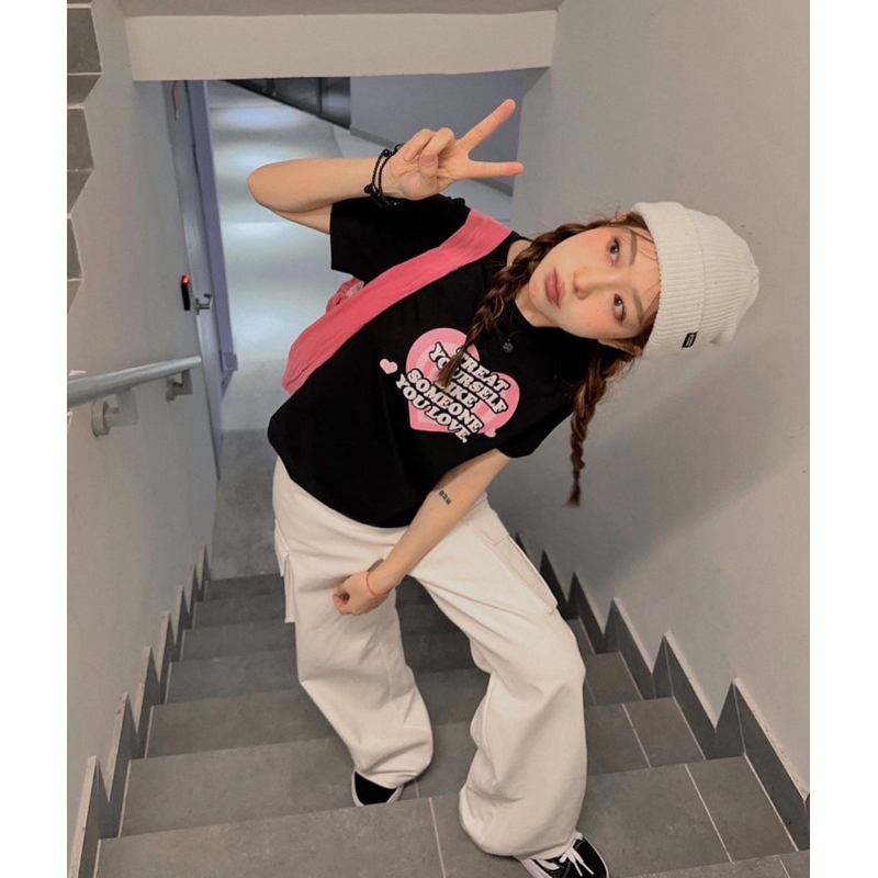 ♥️ SET ÁO THUN IN KÈM QUẦN SUÔNG CULOTTES NÂU  ♥️