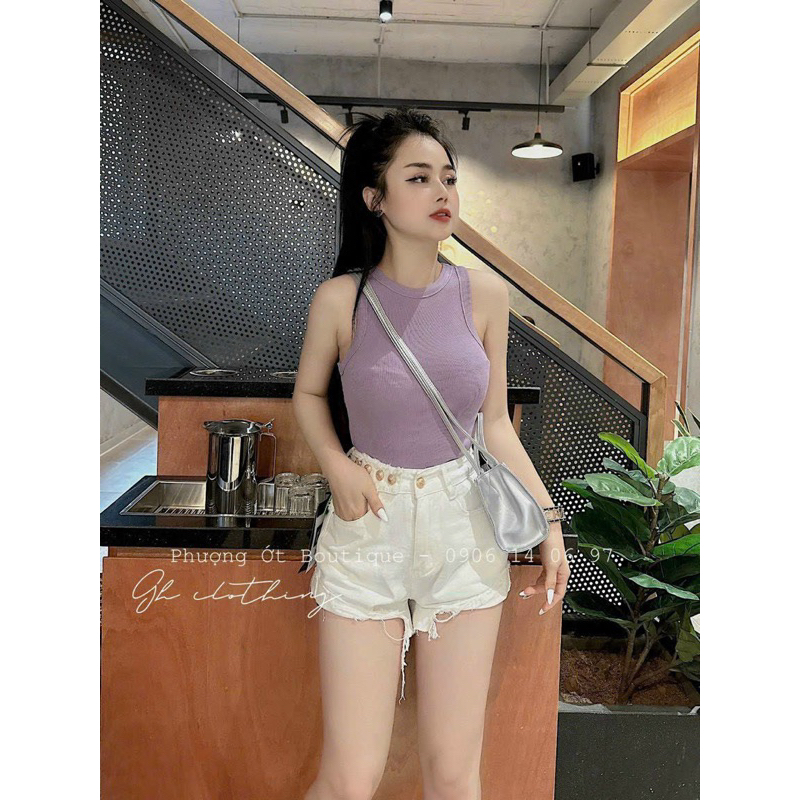 Set Combo 4 Áo 3 Lỗ Trơn Chất Tăm Co Dãn, Áo 3 Lỗ Nữ Dáng Ôm (Tím,xanh,đen,trắng)