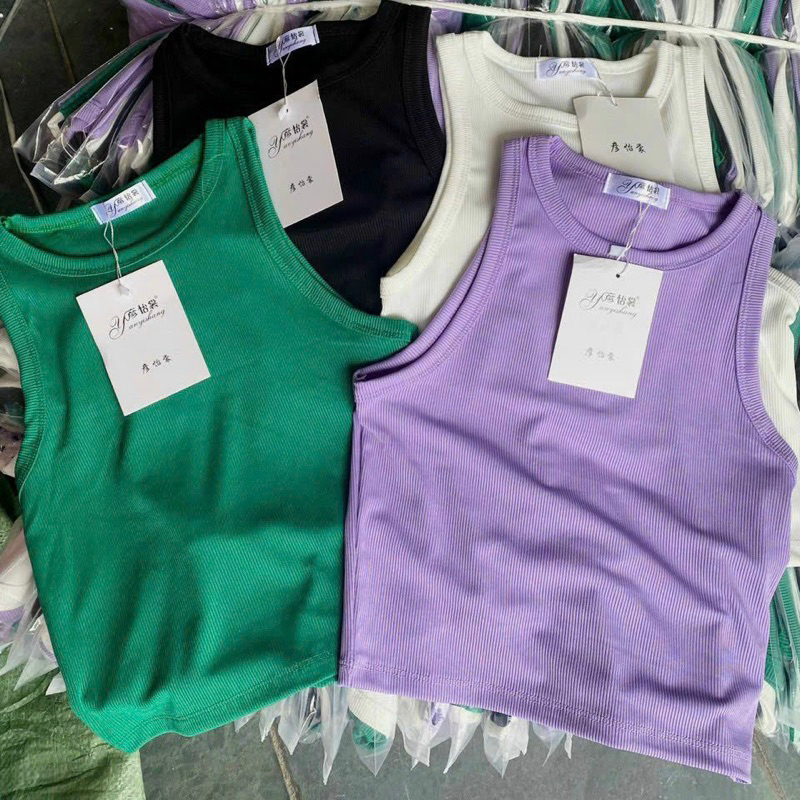 Set Combo 4 Áo 3 Lỗ Trơn Chất Tăm Co Dãn, Áo 3 Lỗ Nữ Dáng Ôm (Tím,xanh,đen,trắng)