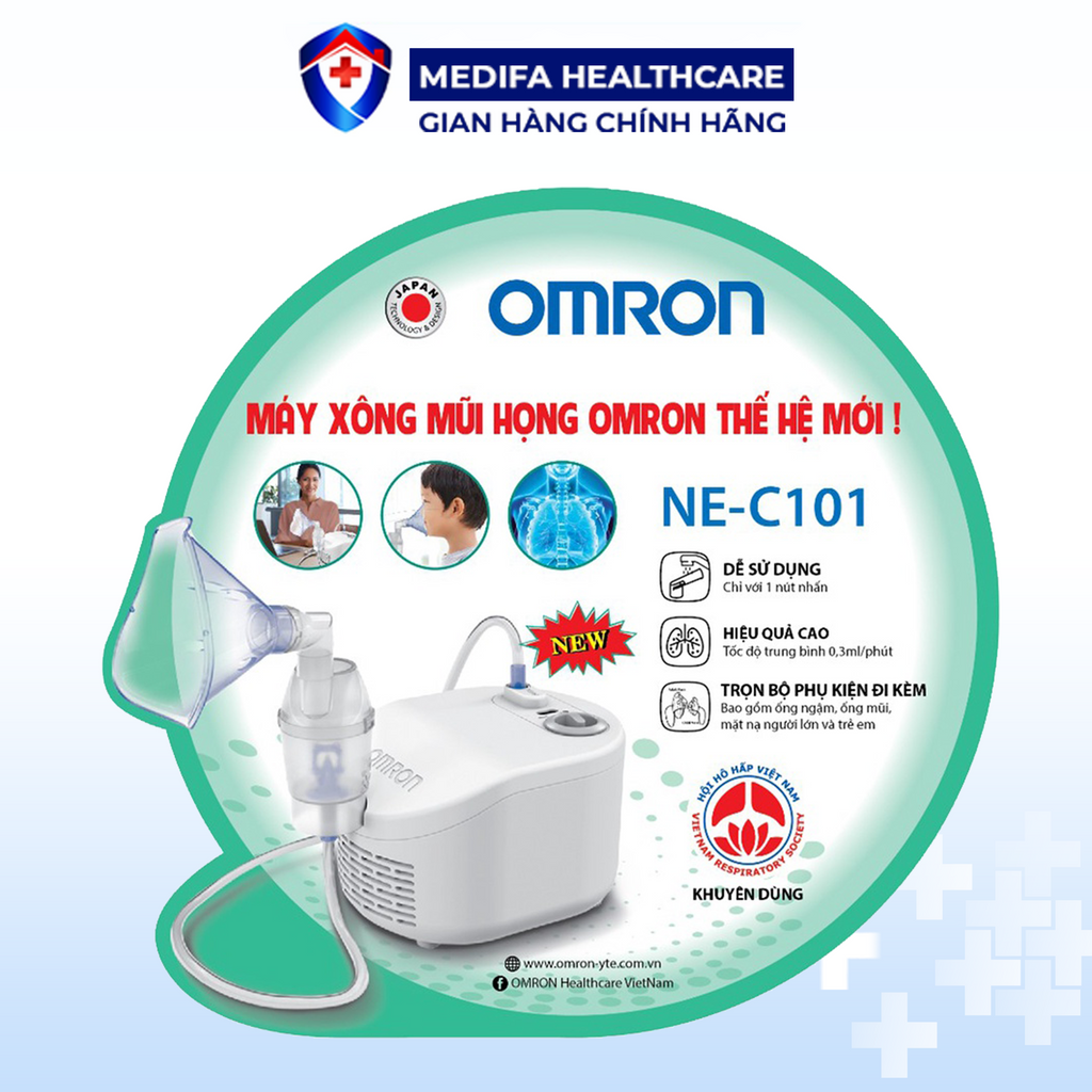 Máy Xông Khí Dung Omron Ne-C101 Giúp Quản Lý Khức Khỏe Hô Hấp Dễ Dàng