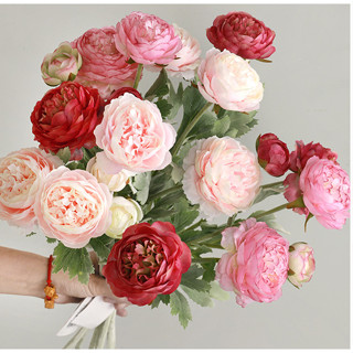 Hoa mao lương cánh kép, hoa trà mẫu đơn loại A - Hoa lụa cao cấp nhập khẩu tự nhiên như thật