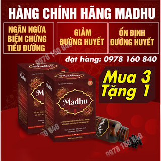Mua 3 tặng 1 Viên uống tiểu đường Madhu, viên hoàn tiểu đường Madhu: Ngăn ngừa biến chứng tiểu đường - Giảm đường huyết