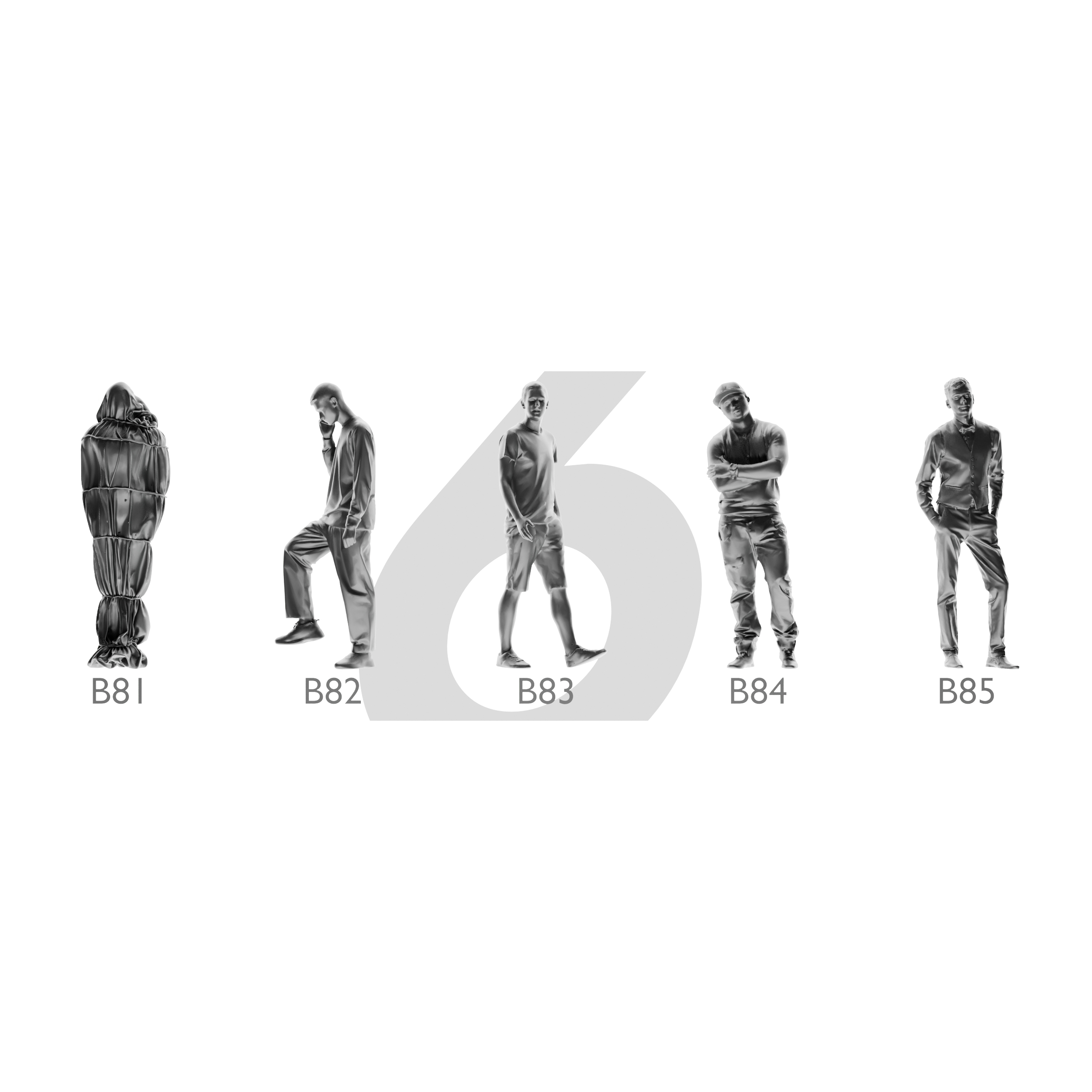 MÔ HÌNH FIGURE 1/64 MÃ SỐ 76 - 90 PHÔI CHƯA SƠN