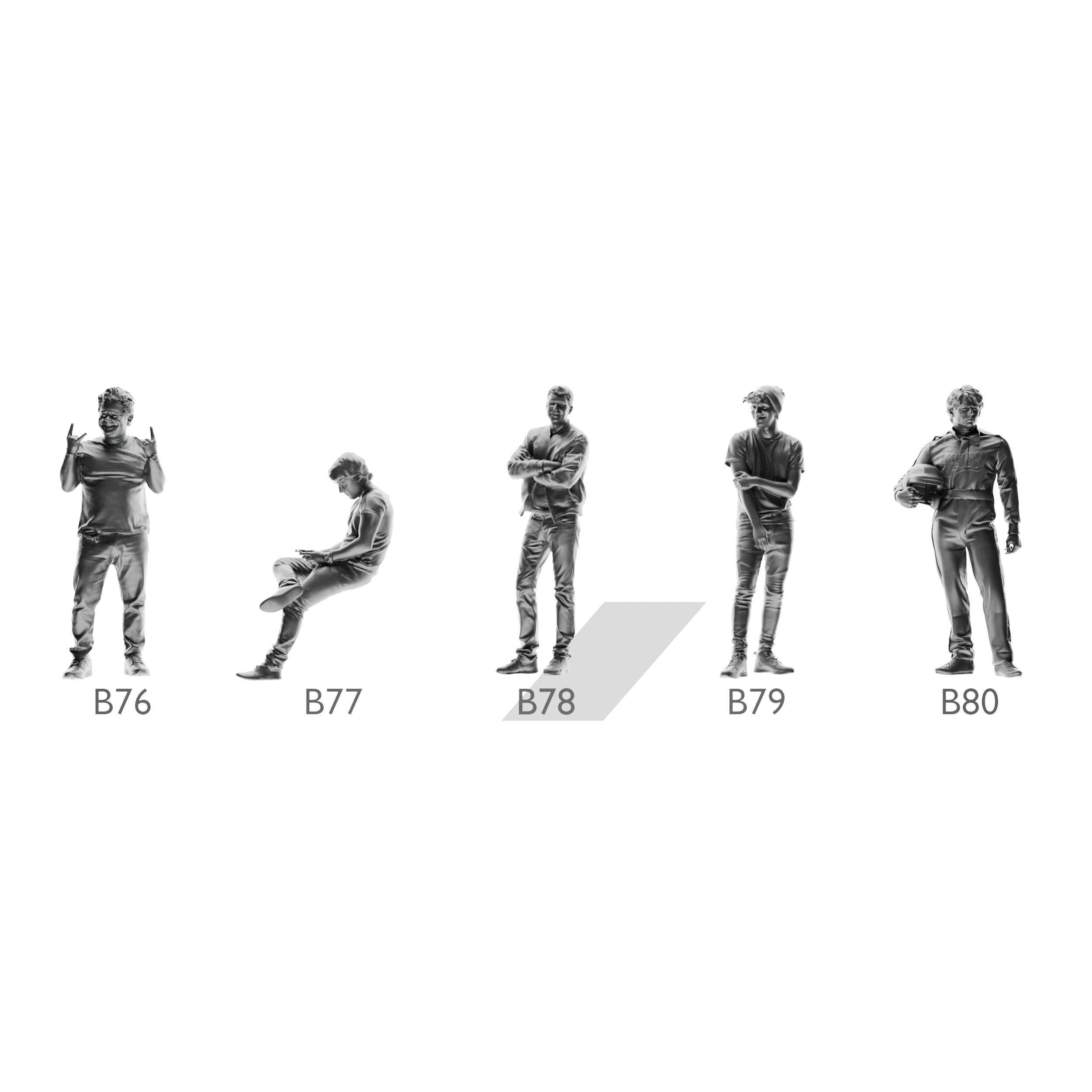 MÔ HÌNH FIGURE 1/64 MÃ SỐ 76 - 90 PHÔI CHƯA SƠN