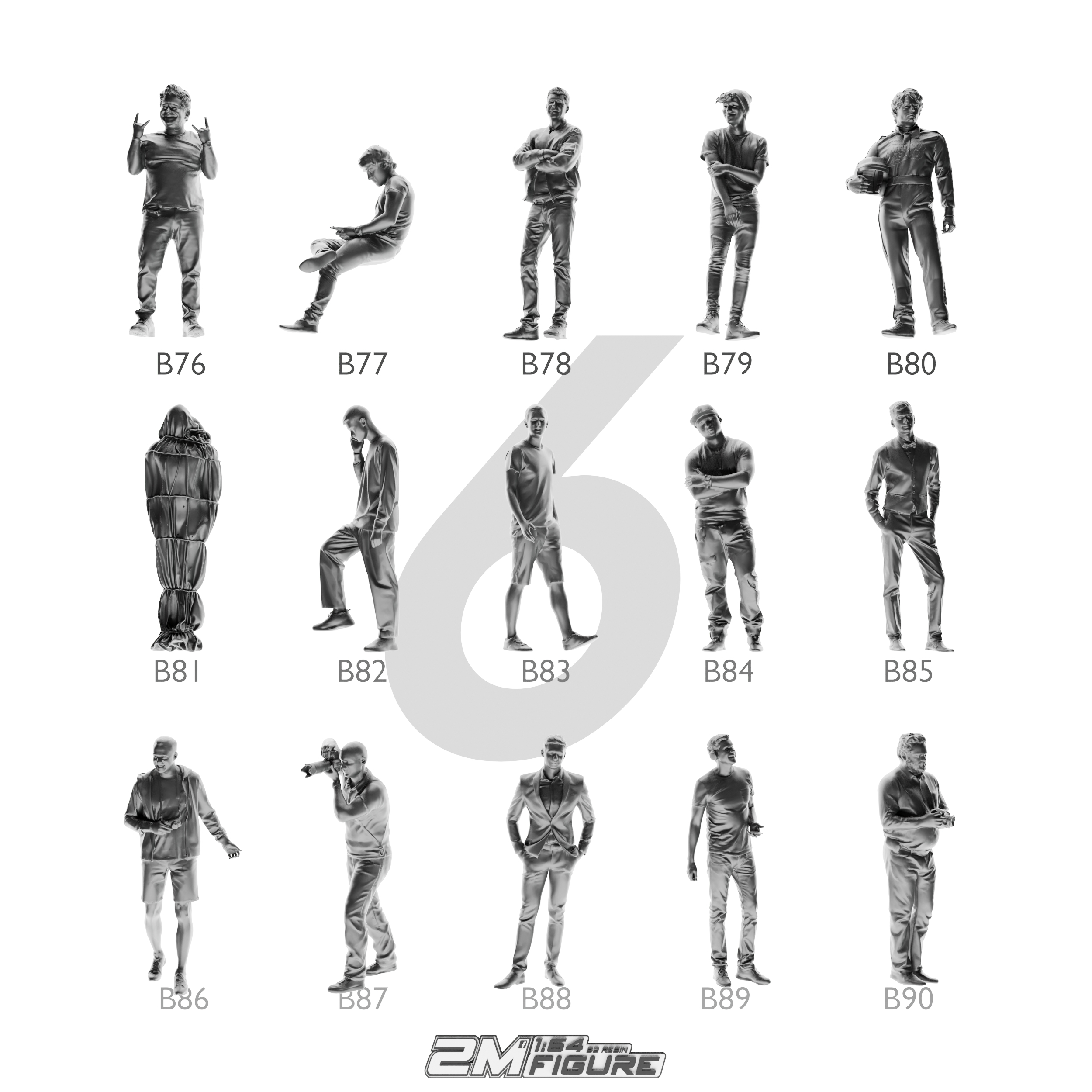 MÔ HÌNH FIGURE 1/64 MÃ SỐ 76 - 90 PHÔI CHƯA SƠN