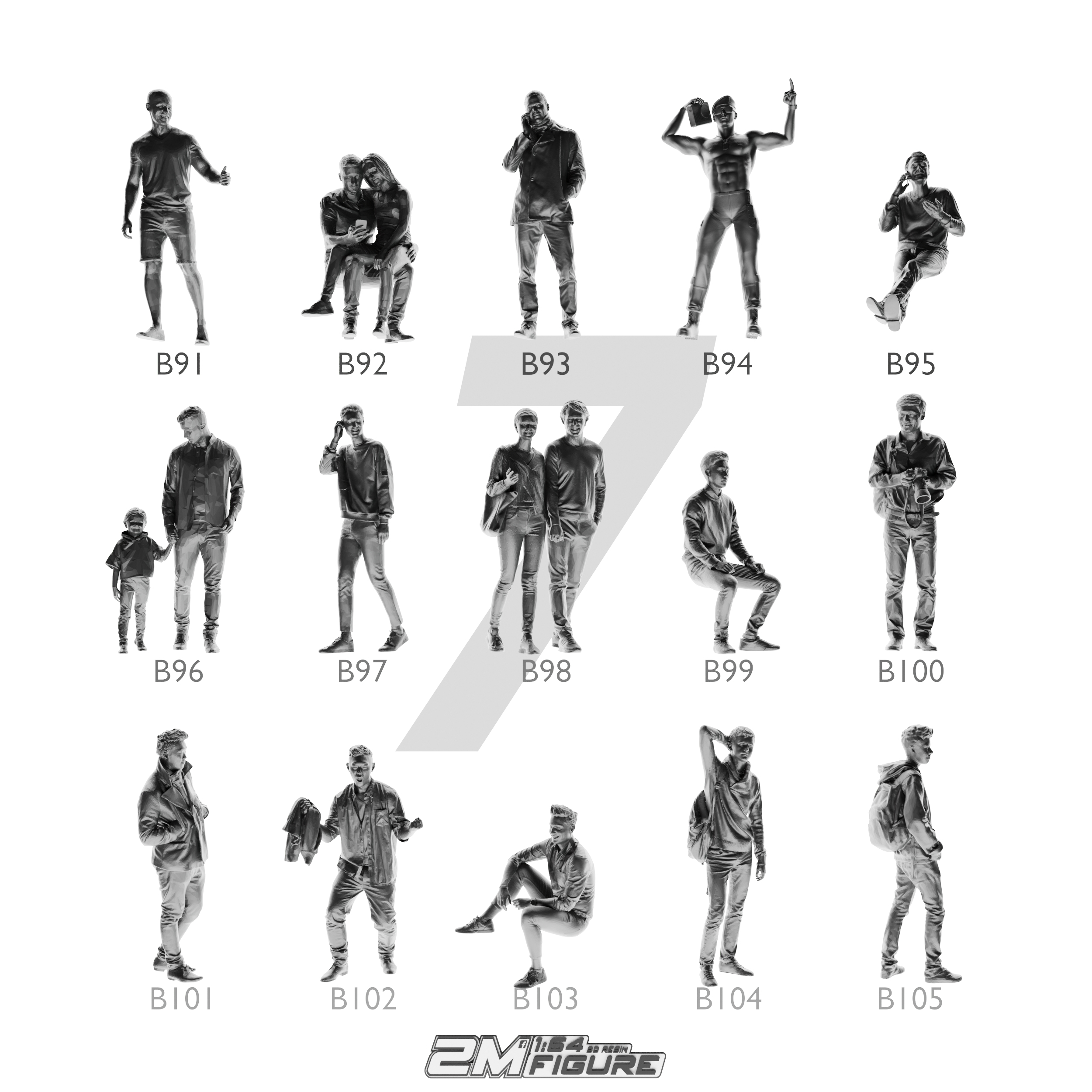 MÔ HÌNH FIGURE 1/64 MÃ SỐ 91 - 105 PHÔI CHƯA SƠN