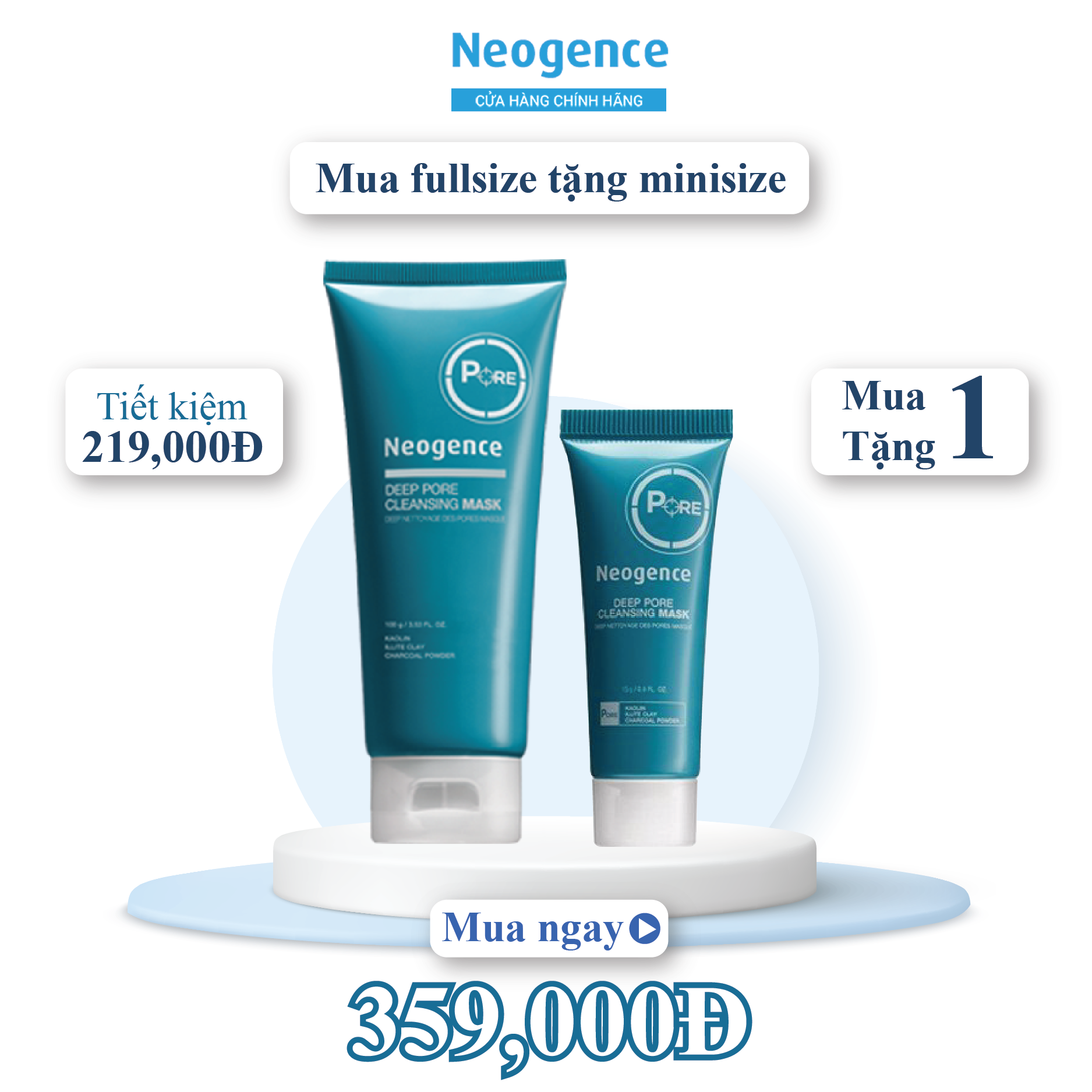 Mặt nạ bùn Neogence làm sạch sâu 100g/ tuýp và 15g/ tuýp