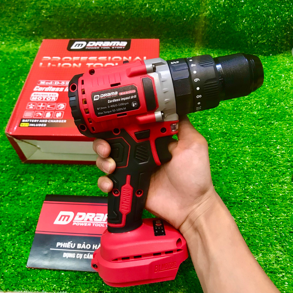 Thân Máy Khoan Pin DRAMA D5213, Lực Siết 100N.m, 3 Chức năng - Hàng chính hãng