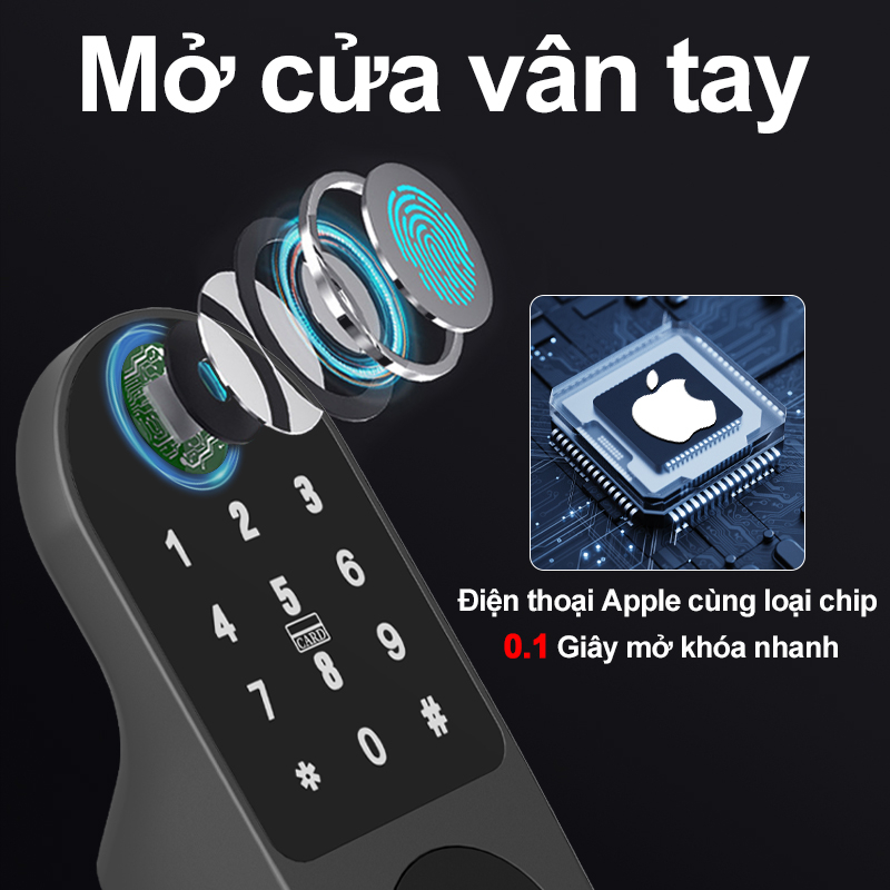 Khoá vân tay 2 mặt cho cửa sắt tùy ​App Tuya Kết Nối WiFi Cho Nhà Ở / Khách Sạn Không thấm nước