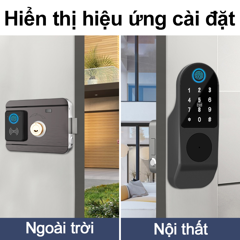 Khoá vân tay 2 mặt cho cửa sắt tùy ​App Tuya Kết Nối WiFi Cho Nhà Ở / Khách Sạn Không thấm nước