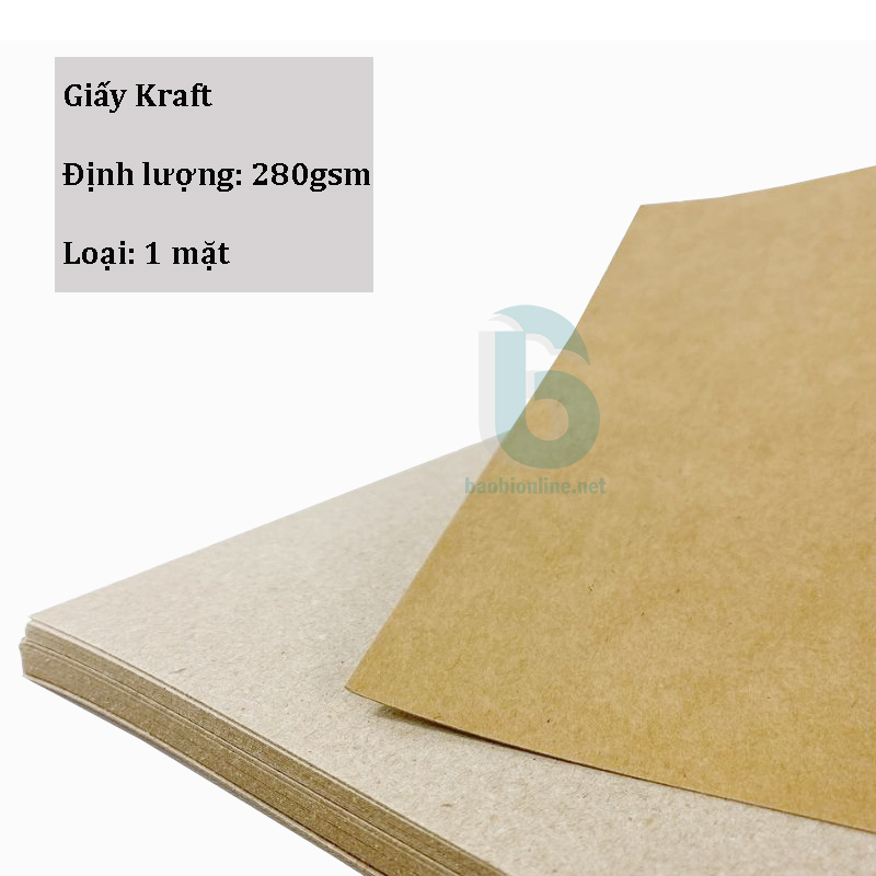 GIẤY KRAFT ĐỊNH LƯỢNG 280GSM A4 | GIẤY KRAFT LÀM BÌA SỔ SÁCH, LÀM ĐỒ HANDMADE,… - BAOBIONLINE