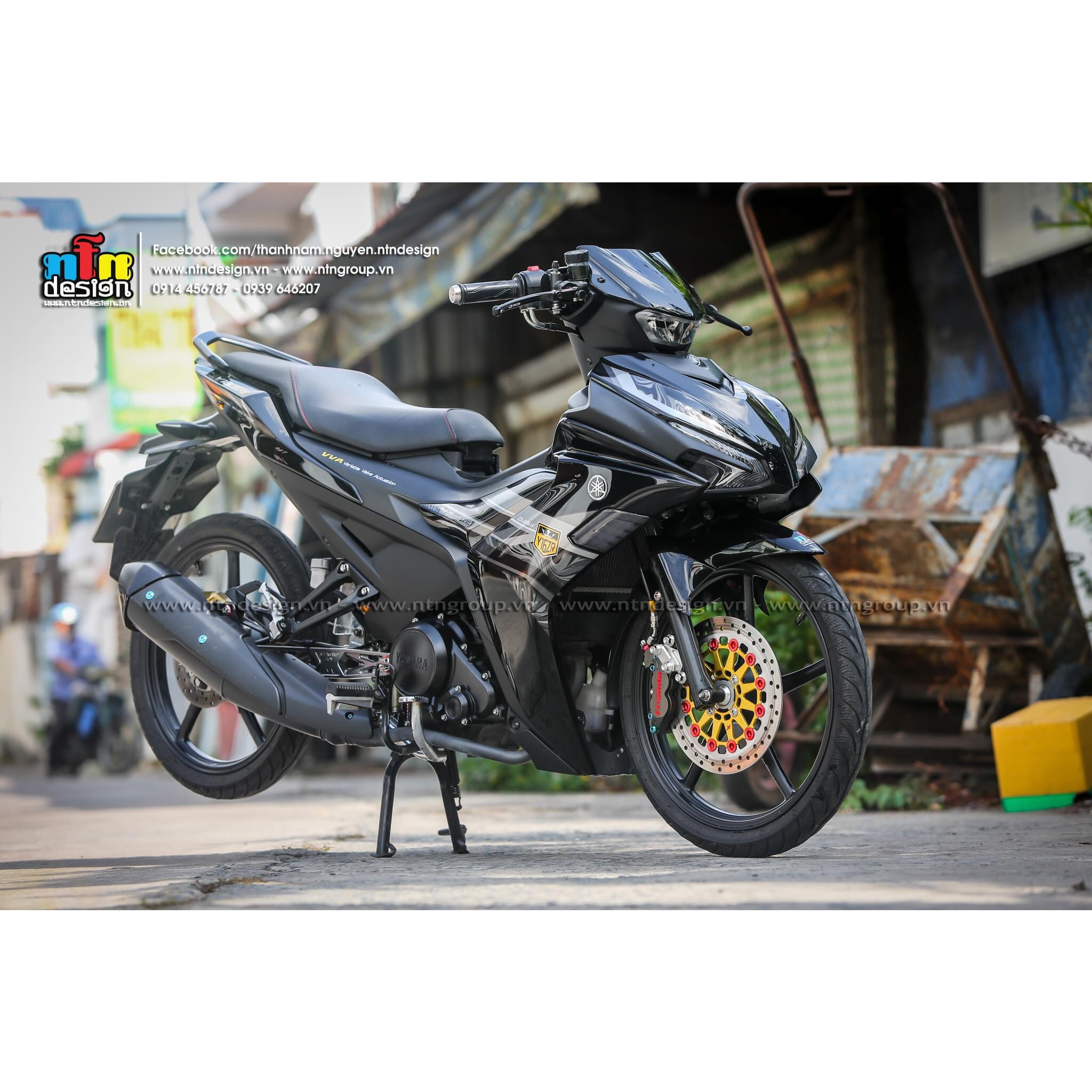 Tem rời exciter 155 đen xám y15zr mẫu ( Mới ) , tem 3 lớp bền màu