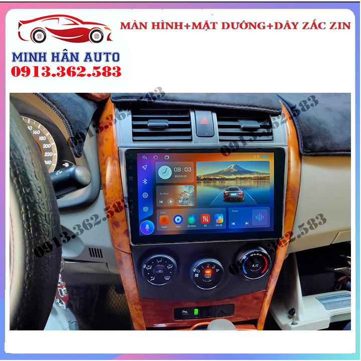 Bộ màn hình Android WIFI RAM 2-32G cho xe TOYOTA ALTIS 2008-2013,màn hình android xe hơi,camera 360 độ oto