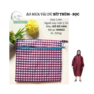 Áo mưa bít sọc vải dù cao cấp | 1m4 | 8910kt