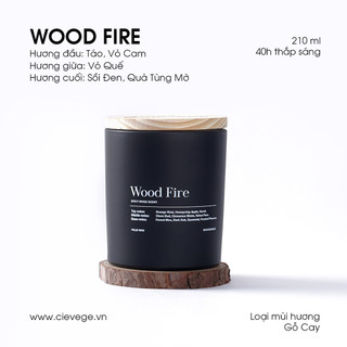 Bst black muse - nến thơm wood fire - hương gỗ giúp dễ ngủ, thư giãn, thoải mái, 210ml & 300ml