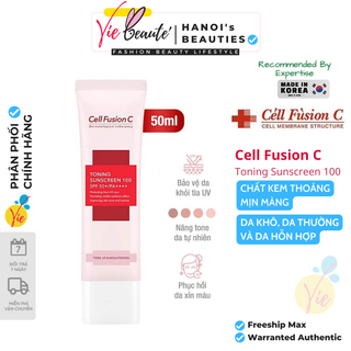  Kem Chống Nắng Cell Fusion C Toning Sunscreen 100 SPF50+ PA++++ Màu Hồng 