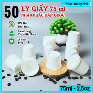 50 Ly giấy dùng 1 lần 75ml - 2.5oz cốc giấy dùng thử sản phẩm