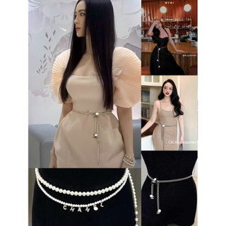 Các mẫu belt thắt lưng ngọc phối xích độc đáo đai váy đai áo quần nữ