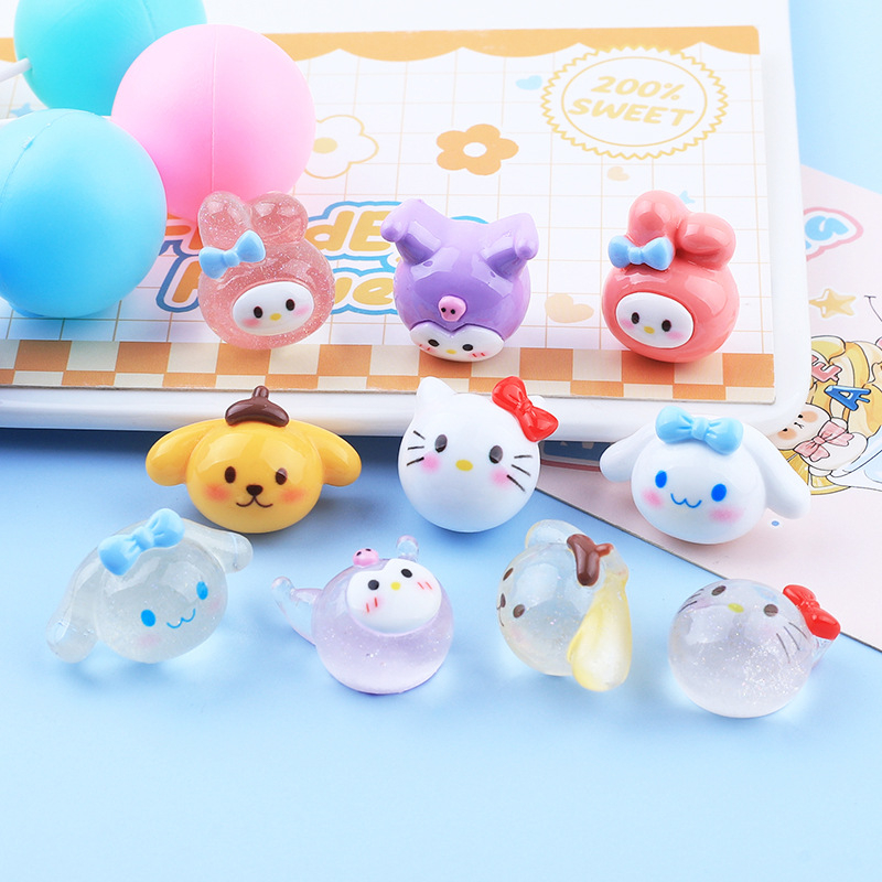 Charm Kuromi,Cinnamon 3D trang trí keycap, kẹp tóc, vỏ ốp điện thoại, DIY