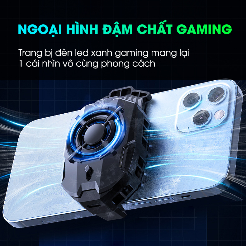 Quạt tản nhiệt sò lạnh điện thoại SIDOTECH DLA7 làm mát nhanh led gaming version 2023 chơi game không giật lag nóng máy