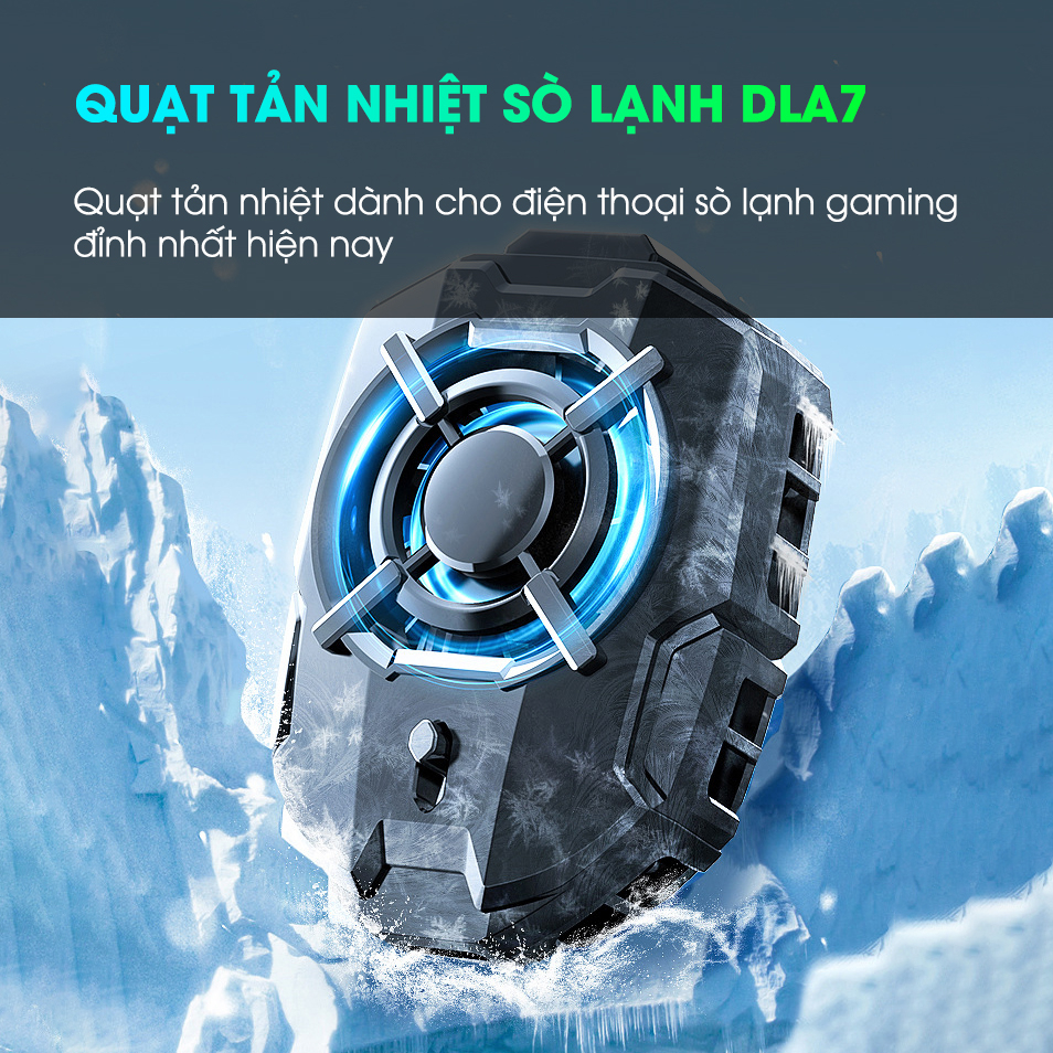 Quạt tản nhiệt sò lạnh điện thoại SIDOTECH DLA7 làm mát nhanh led gaming version 2023 chơi game không giật lag nóng máy