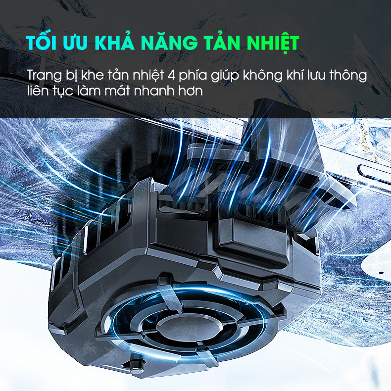 Quạt tản nhiệt sò lạnh điện thoại SIDOTECH DLA7 làm mát nhanh led gaming version 2023 chơi game không giật lag nóng máy