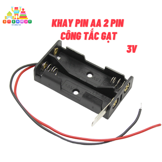 Đế 2 pin, khay pin aa mắc nối tiếp ra 3v, có công tắc gạt - lk0440