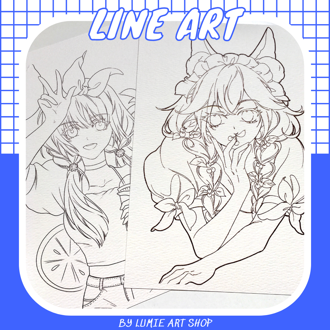 Line art tranh tô màu a5 giấy cold press vẽ sẵn kích thước a5 hình vẽ tô màu nước