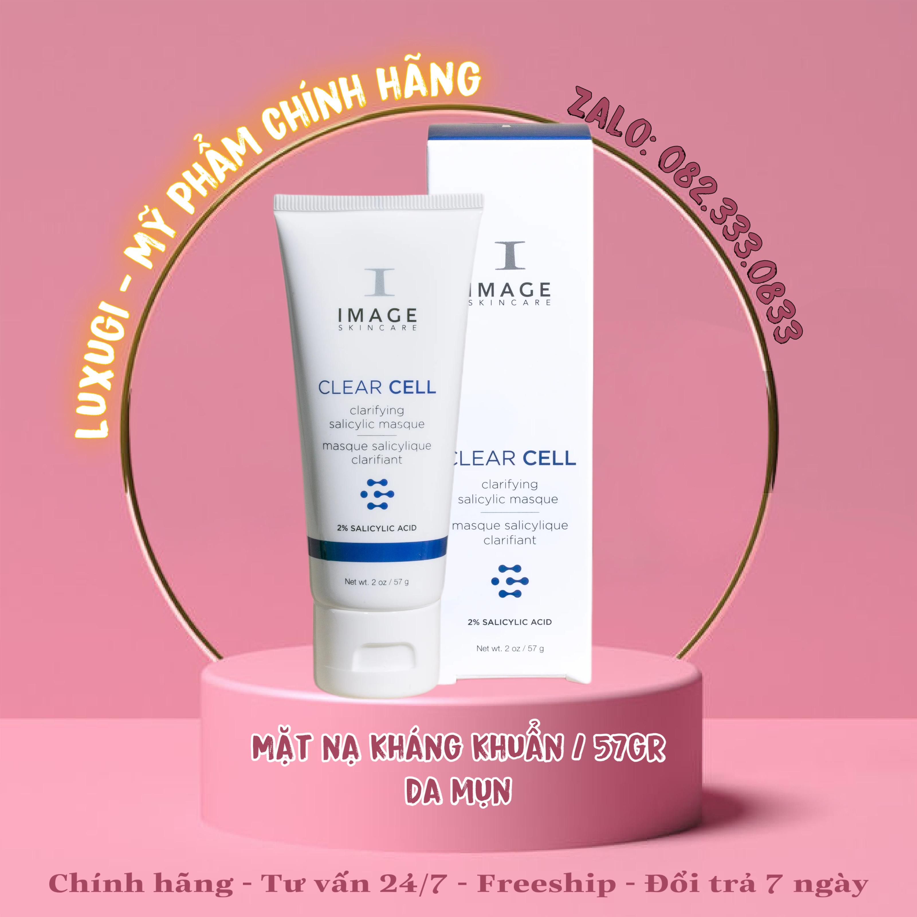 Mặt Nạ Kiểm Soát Dầu Nhờn Và Giảm Mụn Vi Điểm Image Clear Cell Medicated Acne Masque 57g