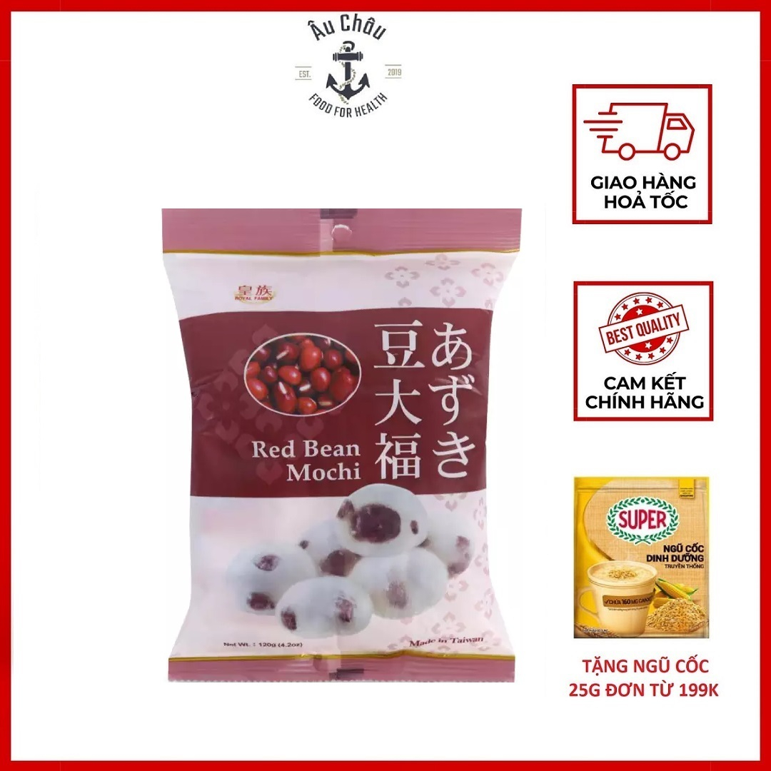 Bánh mochi Đài Loan kem lạnh Royal Family dẻo ngon vị đậu đỏ ít calo 120g 9 bánh - ÂU CHÂU SHOP
