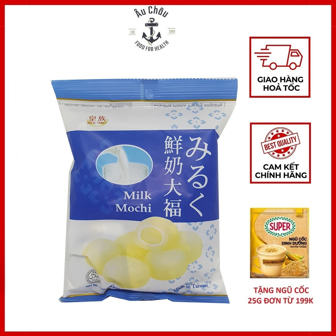 Bánh mochi Đài Loan kem lạnh Royal Family dẻo ngon vị sữa ít calo 120g 9 bánh - ÂU CHÂU SHOP