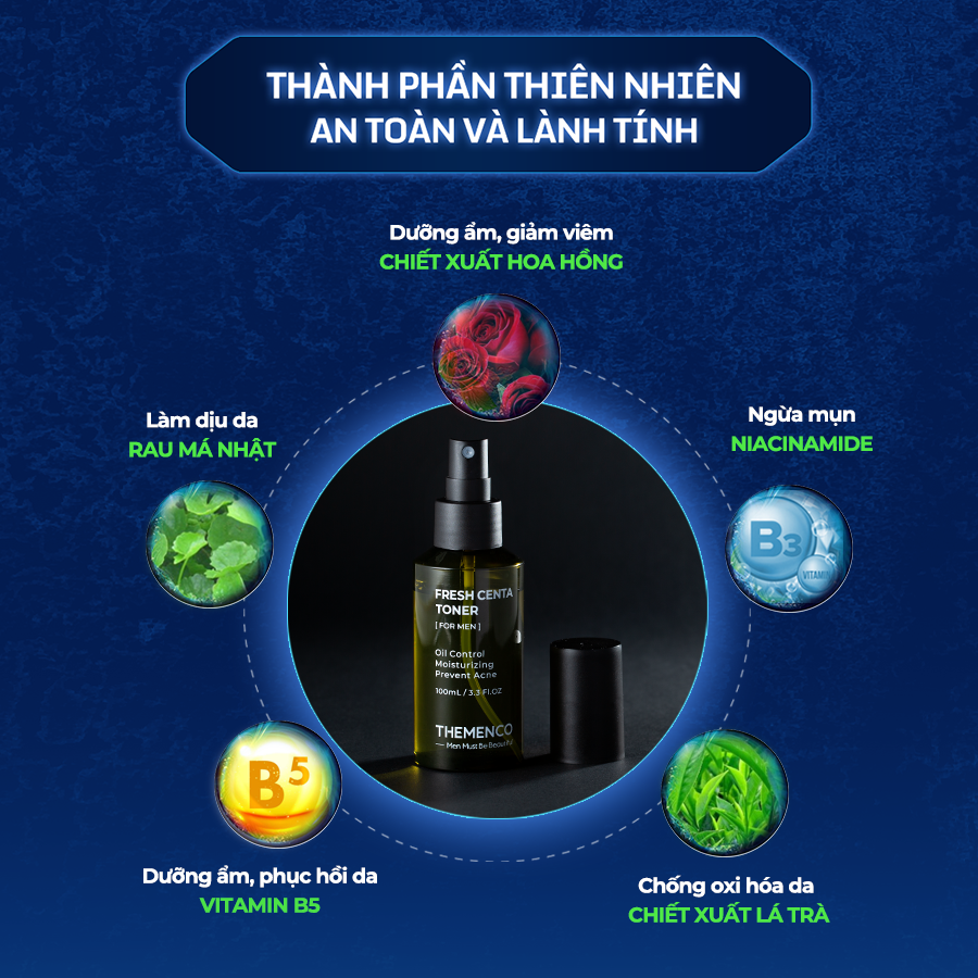 Nước Tẩy Trang Làm Sạch Bã Nhờn, Bụi Bẩn Dành Cho Nam Giới The Menco Micellar Water 100ml