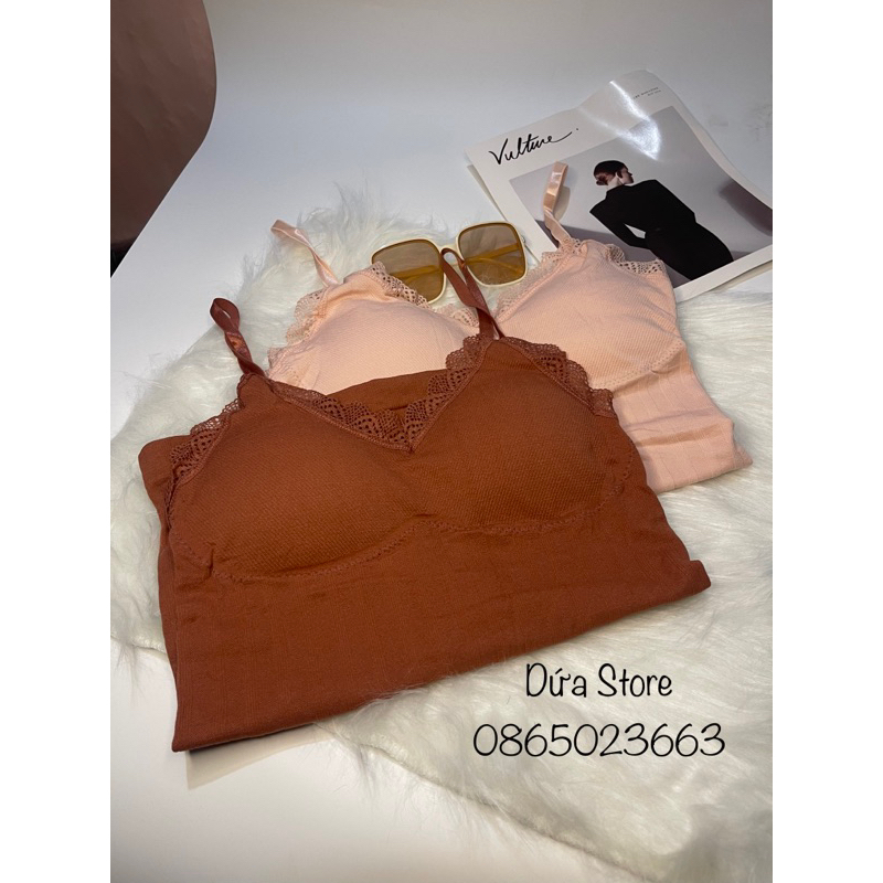 Áo Bra 2 Dây Thun Tăm Dáng Dài - Áo Siêu Đẹp Siêu Mát Phong Cách Sexy