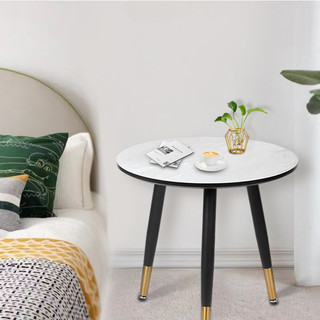 Bàn trà tròn sofa, bàn trà màu vân đá gỗ dày 1,5cm,chân kim loại chắc chắn bền bỉ tháo lắp đơn giản mang phong cách mớii