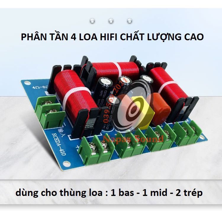 BỘ 2 CÁI MẠCH PHÂN TẦN 4 LOA GIA ĐÌNH - LOẠI 1 BASS 1 MID 2 TRÉP - KHÔNG CẦN HÀN DÂY - PHÂN TẦN 4 ĐƯỜNG TIẾNG