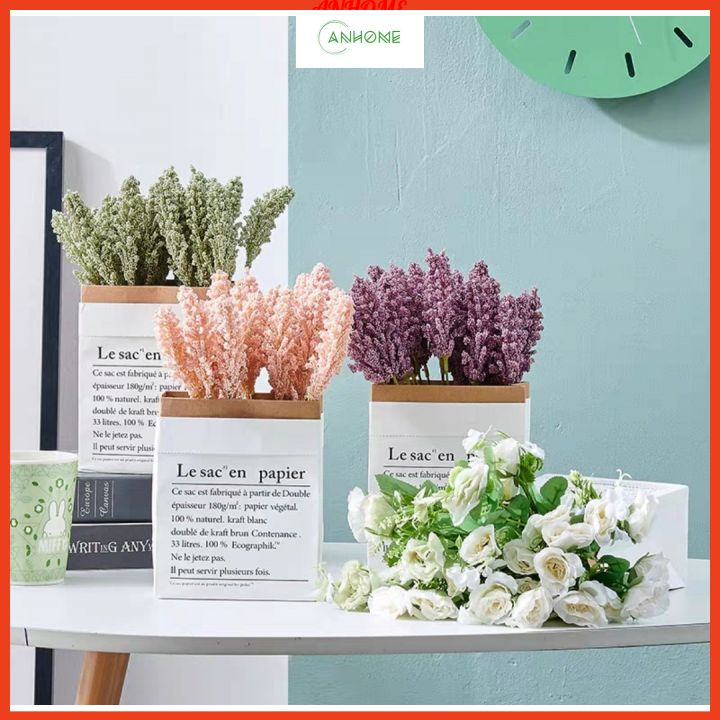 Hộp giấy kraft cắm hoa, lá cây giả nhiều mẫu để bàn trang trí nội thất, cửa hàng, spa, phòng khách đẹp