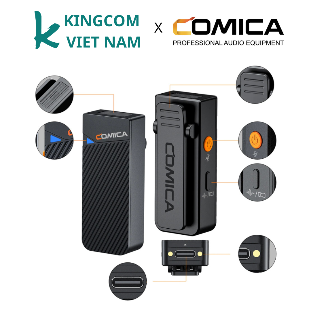 COMICA VIMO C1/C2/C3 - Mic Thu Âm Không Dây Cổng 3.5mm Cho Điện Thoại & Máy Ảnh - Hàng Chính Hãng/ Bảo Hành 12 Tháng
