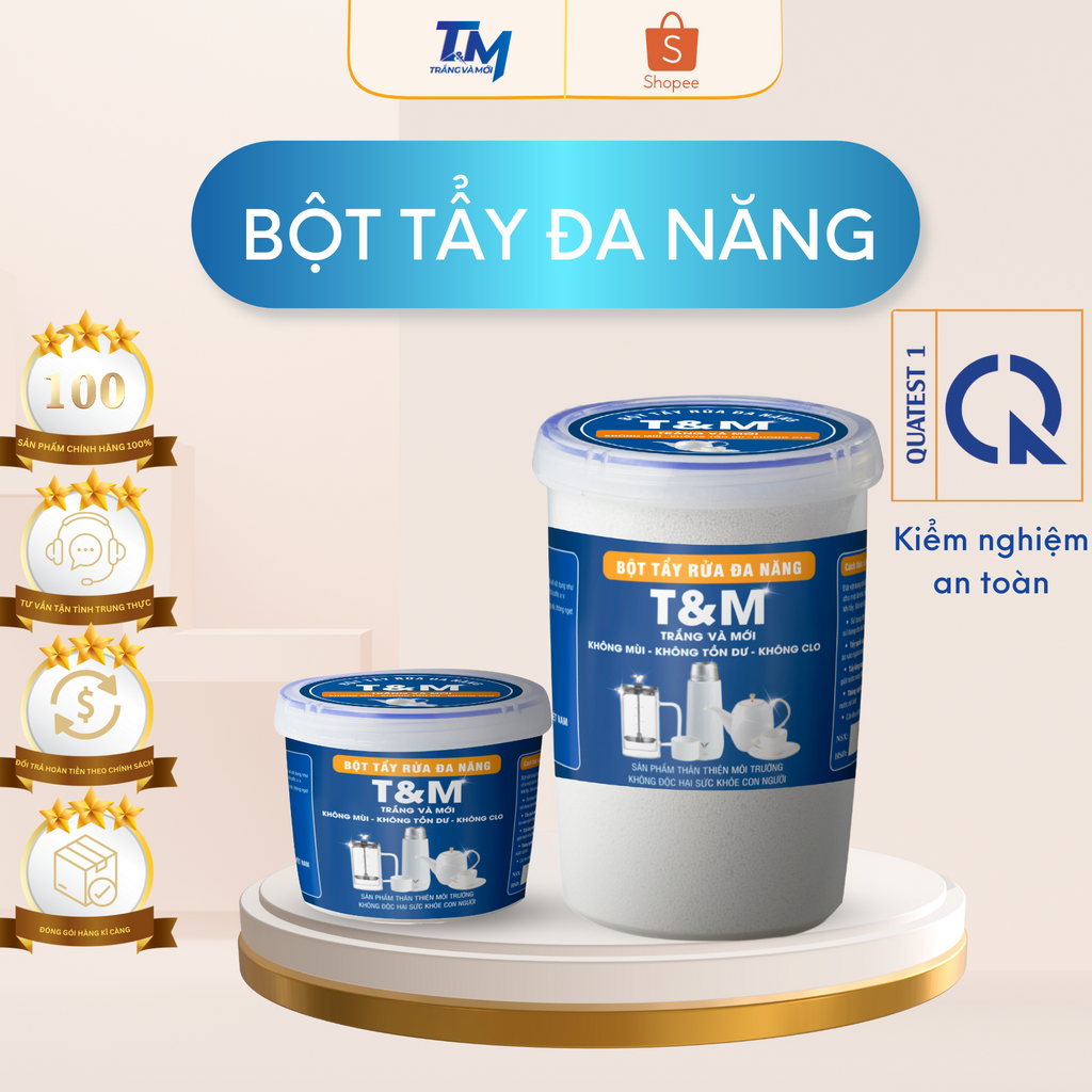 Hộp 1KG & 500g- Bột Tẩy Rửa Thông Minh Đa Năng T&M Cho Bà Nội Trợ
