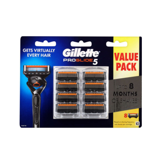 Dao cạo râu 5 lưỡi Gillette Proglide5 với lưỡi gel bôi trơn tăng cường giúp cạo sạch sâu, làm mát da